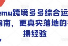 Temu跨境多多综合运营指南,更真实落地的实操经验-蜗牛学社