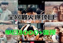 全网爆火的AI让老照片动起来教程,蹭热点日赚3k+,内含免费工具一键可生成-蜗牛学社