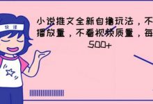 小说推文全新自撸玩法,不看播放量,不看视频质量,每天500+-蜗牛学社