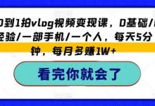 从0到1拍vlog视频变现课,0基础/0经验/一部手机/一个人,每天5分钟,每月多赚1W+-蜗牛学社