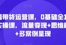 直播带货运营课,0基础全套运营实操课,流量变现+思维模型+多案例呈现-蜗牛学社