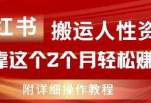 小红书搬运人性资料,有人靠这个2个月轻松赚11w,附教程-蜗牛学社