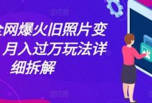 最近全网爆火旧照片变视频,月入过万玩法详细拆解-蜗牛学社