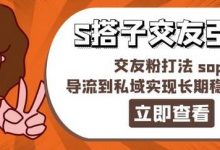 某收费888-S搭子交友引流,交友粉打法 sop,导流到私域实现长期稳定盈利-蜗牛学社