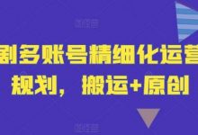 短剧多账号精细化运营和规划,搬运+原创-蜗牛学社