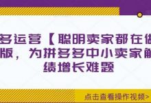 拼多多运营【聪明卖家都在做】无水印版,为拼多多中小卖家解决业绩增长难题-蜗牛学社