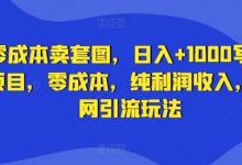 零成本卖套图,日入+1000写真项目,零成本,纯利润收入,全网引流玩法-蜗牛学社