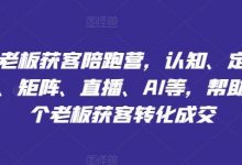 实体老板获客陪跑营,认知、定位、文案、矩阵、直播、AI等,帮助上万个老板获客转化成交-蜗牛学社