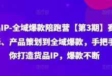 货品IP全域爆款陪跑营【第3期】赛道选择、产品策划到全域爆款,手把手教你打造货品IP,爆款不断-蜗牛学社