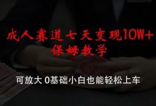成人赛道七天变现10W+保姆教学,可放大,0基础小白也能轻松上车-蜗牛学社