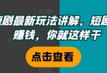 短剧最新玩法讲解，短剧想赚钱，你就这样干-蜗牛学社