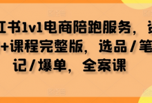 小红书1v1电商陪跑服务,资料+课程完整版,选品/笔记/爆单,全案课-蜗牛学社