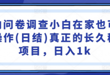 国内问卷调查小白在家也可批量操作(日结)真正的长久稳定项目，日入1k-蜗牛学社