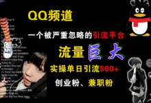QQ频道,一个被严重忽略的引流平台,流量巨大 实操单日引流500+创业粉兼职粉-蜗牛学社