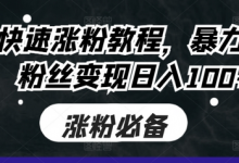 抖音快速涨粉教程,暴力涨粉,粉丝变现日入100+-蜗牛学社