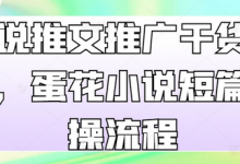小说推文推广干货分享，蛋花小说短篇实操流程-蜗牛学社