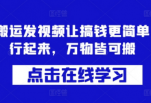 蓝剑搬运发视频让搞钱更简单,执行起来,万物皆可搬-蜗牛学社