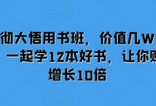 大彻大悟用书班,价值几W的课,一起学12本好书,让你财富增长10倍-蜗牛学社