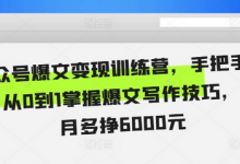 公众号爆文变现训练营,手把手教你,从0到1掌握爆文写作技巧,每个月多挣6000元-蜗牛学社