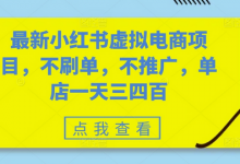 最新小红书虚拟电商项目,不刷单,不推广,单店一天三四百-蜗牛学社