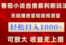番茄小说自撸暴利新玩法,无视播放量,轻松日入1k,可放大,收益无上限-蜗牛学社