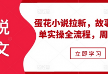 小说推文之蛋花小说拉新，故事混剪爆单实操全流程，周入过万-蜗牛学社