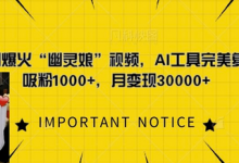一键复刻爆火“幽灵娘”视频,AI工具完美复刻,日吸粉1000+,月变现过W-蜗牛学社