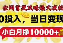 全网首发爆火夜校，0投入，当日变现，小白轻松月入1w+-蜗牛学社