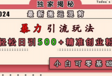 最新搬运混剪暴力引流玩法，轻松日引500+精准创业粉，小白可零基础上手-蜗牛学社
