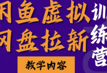 闲鱼虚拟网盘拉新训练营,两天快速人门,长久稳定被动收入,要在没有天花板的项目里赚钱-蜗牛学社
