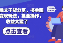小说推文干货分享,书单图文类变现玩法,批量操作,收益太猛了-蜗牛学社