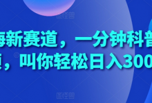 蓝海新赛道,一分钟科普视频,叫你轻松日入300+-蜗牛学社