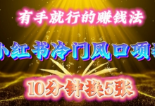 每天 10 分钟，小红书冷门风口项目开启，有手就行的搬运赚钱法，小白日入500 +-蜗牛学社