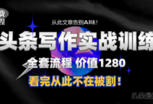 11月最新头条1280付费课程,手把手教你日入300+ 教你写一篇没有“AI味的文章”,附赠独家指令-蜗牛学社
