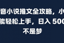 抖音小说推文全攻略，小白也能轻松上手，日入 5张+ 不是梦-蜗牛学社
