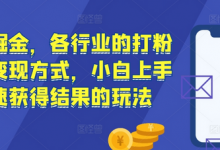 流量掘金,各行业的打粉以及变现方式,小白上手快速获得结果的玩法-蜗牛学社