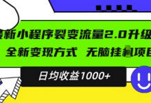 最新小程序升级版项目，全新变现方式，小白轻松上手，日均稳定1k-蜗牛学社