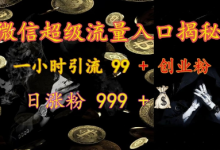 微信超级流量入口揭秘：一小时引流 99 + 创业粉，日涨粉 999 +-蜗牛学社