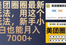 美团圈圈最新玩法，用这个玩法，新手小白也能月入7000+-蜗牛学社