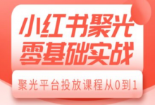 小红书聚光零基础实战,聚光平台投放课程从0到1-蜗牛学社