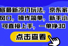 年底最新冷门玩法,京东家政新风口,操作简单,新手小白可直接上手,一单挣30-蜗牛学社