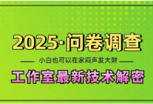 2025问卷调查最新工作室技术解密:一个人在家也可以闷声发大财,小白一天2张,可矩阵放大-蜗牛学社