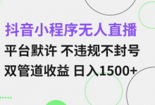 抖音小程序无人直播 平台默许 不违规不封号 双管道收益 日入多张 小白也能轻松操作-蜗牛学社