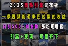 2025自热引流天花板,一条视频能带来四位数的收益,引流+变现双管齐下,日引500+创业粉,涨粉嘎嘎猛-蜗牛学社