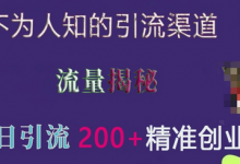 不为人知的引流渠道,流量揭秘,实测单日引流200+精准创业粉-蜗牛学社