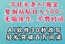 AI头条掘金项目,复制粘贴稳定变现,AI一键写文,空闲时间轻松变现5张-蜗牛学社