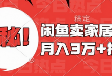 闲鱼卖家居用品月入过W+最新技巧闲鱼最新零基础教学，新手当天上手-蜗牛学社