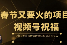 春节又要火的项目视频号祝福，分成计划+带货双收益，轻松月入几个W-蜗牛学社