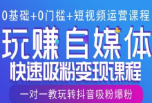 0基础+0门槛+短视频运营课程，玩赚自媒体快速吸粉变现课程，一对一教玩转抖音吸粉爆粉-蜗牛学社