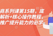 淘宝电商系列课第15期,底层逻辑解析+核心操作教程,运营、推广提升能力的必学课程+配套资料-蜗牛学社